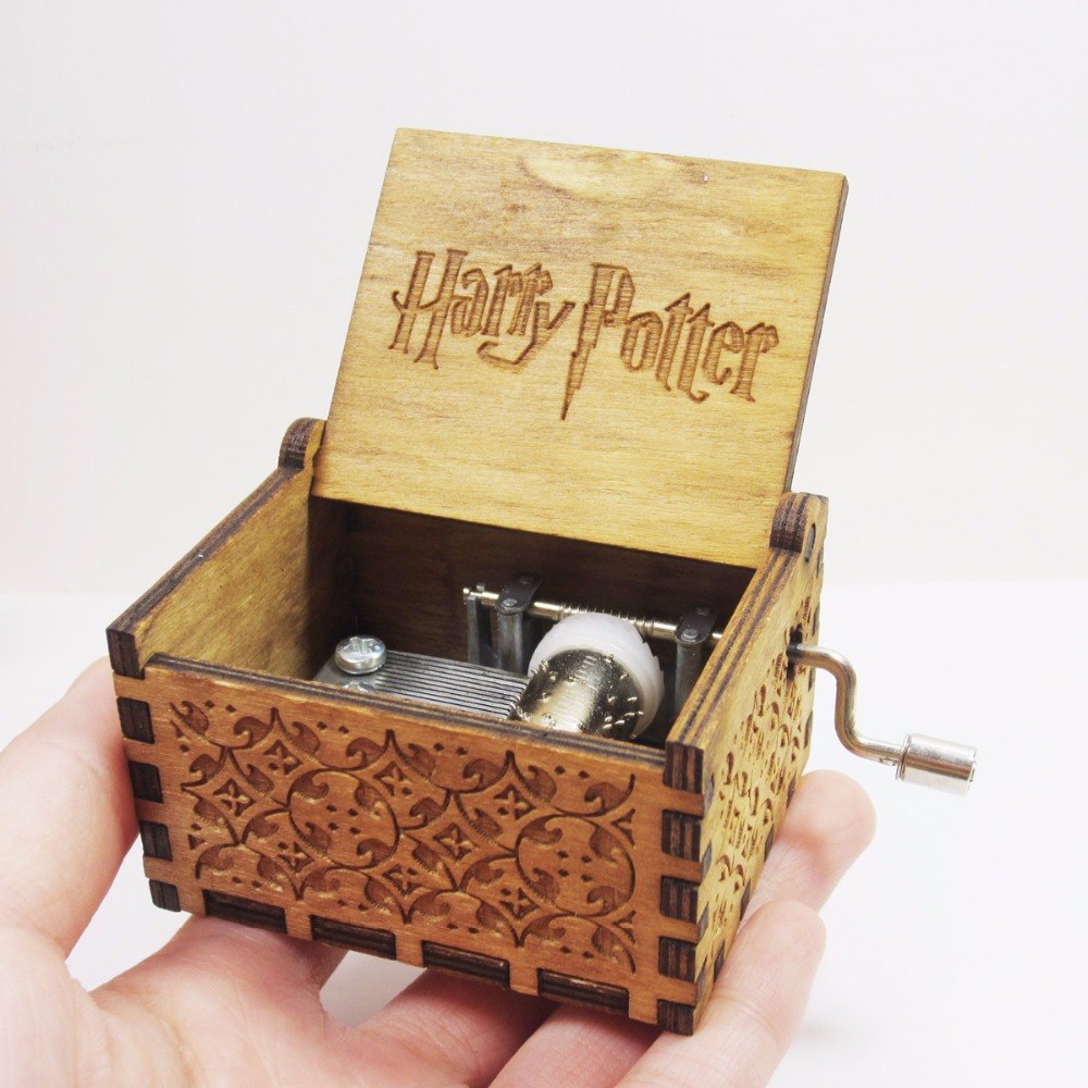 Antique Carved Wooden Harry Potter Music Box